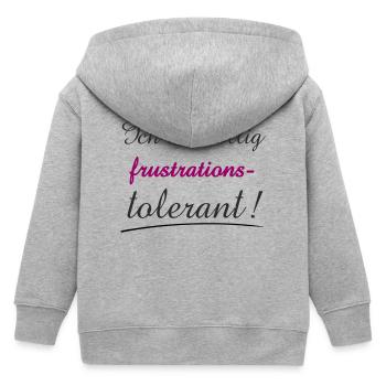 Selbstbewusstes Zitat Ich bin Frustrationstolerant - Kinder Organic Kapuzenjacke Mini Cultivator von Stanley/Stella - Grau meliert - Hinten