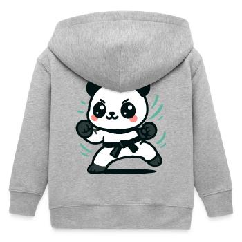 Niedliches Panda Martial Arts Design - Kinder Organic Kapuzenjacke Mini Cultivator von Stanley/Stella - Grau meliert - Hinten