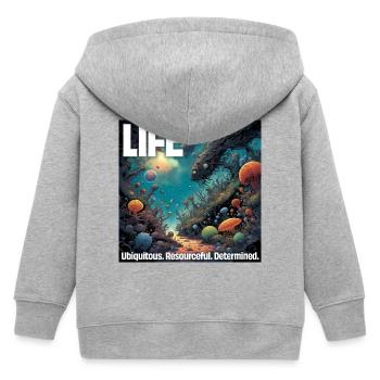 La vie : Omniprésente. Débrouillard. Déterminé. - Veste à capuche enfant bio Stanley/Stella - gris chiné - Dos