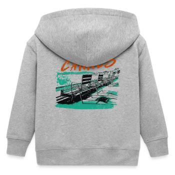 Cannes Côte d'Azur Illustration - Kinder Organic Kapuzenjacke Mini Cultivator von Stanley/Stella - Grau meliert - Hinten