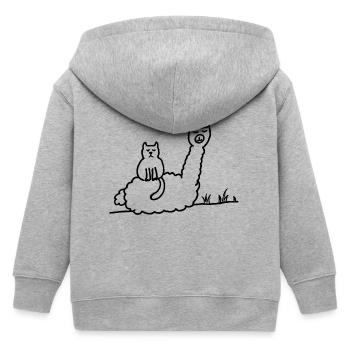 Méditation du chat alpaga : Contours en noir - Veste à capuche enfant bio Stanley/Stella - gris chiné - Dos