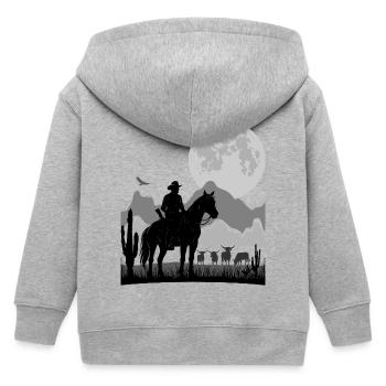 RANGER VECTOR | RANCHER SILHOUETTE | 6K HDR - Kids Organic Zip-up Hoodie by Stanley/Stella - heather grey - Back