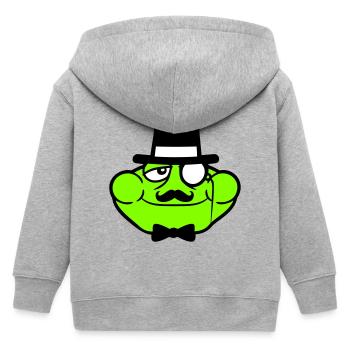 M. Grenouille Sir M. Rich Monocle Lunettes Chapeau haut de forme - Veste à capuche enfant bio Stanley/Stella - gris chiné - Dos