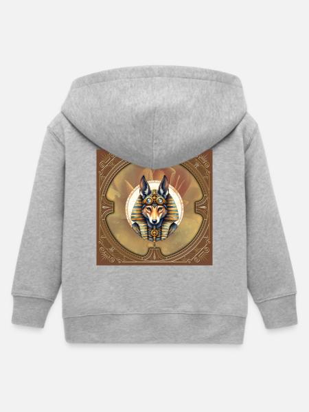 Steampunk Pharao Fuchs - Kinder Organic Kapuzenjacke Mini Cultivator von Stanley/Stella - Grau meliert