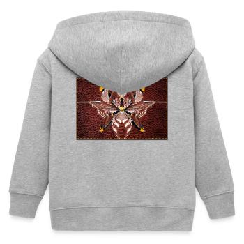 Feuerflügel Mandala auf Lederoptik - Kinder Organic Kapuzenjacke Mini Cultivator von Stanley/Stella - Grau meliert - Hinten