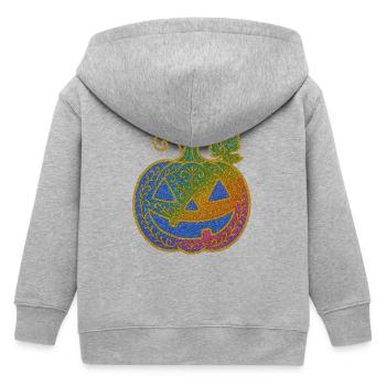 Regenbogen Kürbis Ornament - Kinder Organic Kapuzenjacke Mini Cultivator von Stanley/Stella - Grau meliert - Hinten