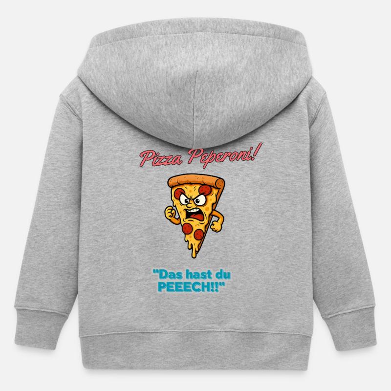 Pizza Pepperoni Tranche en Colère - Veste à capuche enfant bio Stanley/Stella - gris chiné