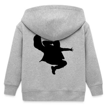 B-Boy Silhouette – Breakdance Jump Kick - Veste à capuche enfant bio Stanley/Stella - gris chiné - Dos