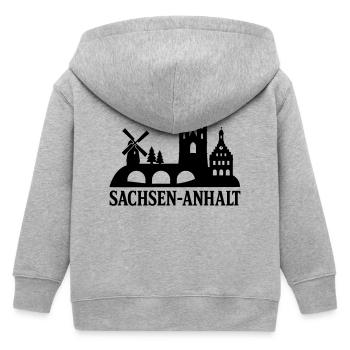 sachsen anhalt bundesland silhouette - Kinder Organic Kapuzenjacke Mini Cultivator von Stanley/Stella - Grau meliert - Hinten