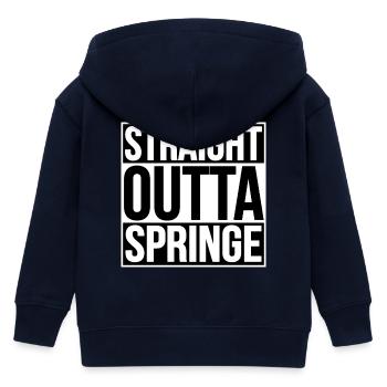 STRAIGHT OUTTA SPRINGE - Kids Organic Zip-up Hoodie by Stanley/Stella - navy - Back