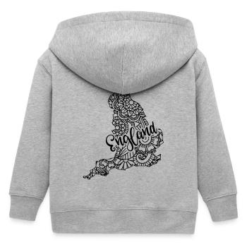 England Mandala Map London UK British - Kids Organic Zip-up Hoodie by Stanley/Stella - heather grey - Back