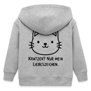 Drôle de chat | Les égratignures en signe d’amour - Veste à capuche enfant bio Stanley/Stella - gris chiné - Dos