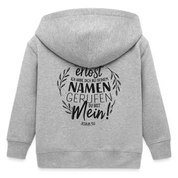 Appelé par ton nom - Lettrage de versets bibliques - Veste à capuche enfant bio Stanley/Stella - gris chiné - Dos