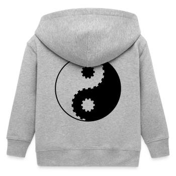 Yin Yang Gear – Asian Balance & Technique - Kids Organic Zip-up Hoodie by Stanley/Stella - heather grey - Back