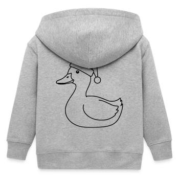 Art de lignes de canard de Noël - Veste à capuche enfant bio Stanley/Stella - gris chiné - Dos