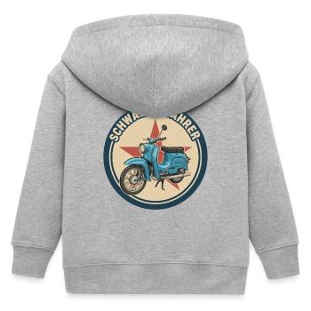 Schwalbe Simson Moped DDR Suhl KR51 Geschenk - Kinder Organic Kapuzenjacke Mini Cultivator von Stanley/Stella - Grau meliert - Hinten