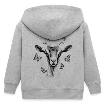 Ziege mit Schmetterlinge - Kinder Organic Kapuzenjacke Mini Cultivator von Stanley/Stella - Grau meliert - Hinten