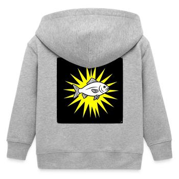 Cooler Fisch im Punk Rock & Pop Art Stil - Kinder Organic Kapuzenjacke Mini Cultivator von Stanley/Stella - Grau meliert - Hinten