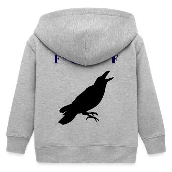 FCAWF Funny Crow Bird Design - Kinder Organic Kapuzenjacke Mini Cultivator von Stanley/Stella - Grau meliert - Hinten