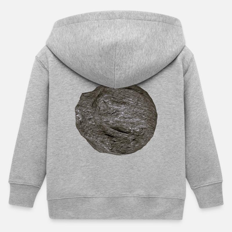 Texture de granit de boule de roche brute - Veste à capuche enfant bio Stanley/Stella - gris chiné