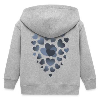 graublaue herzen herz Muster graue herzen  - Kinder Organic Kapuzenjacke Mini Cultivator von Stanley/Stella - Grau meliert - Hinten