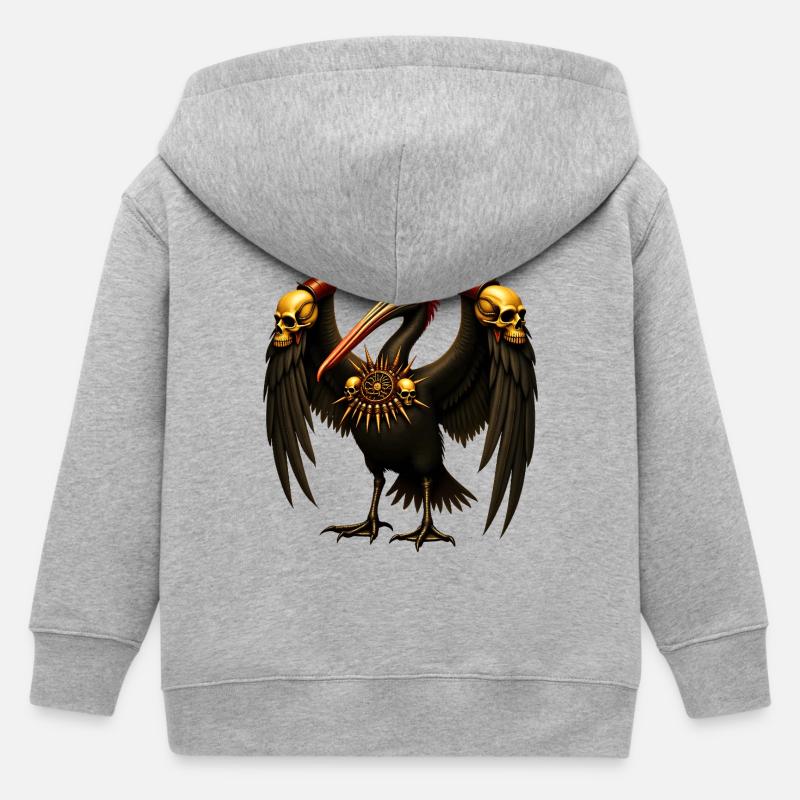 Corbeau Noir aux Crânes - Veste à capuche enfant bio Stanley/Stella - gris chiné