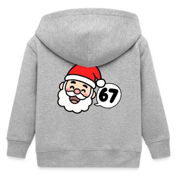 Santa says 67 - Kids Organic Zip-up Hoodie by Stanley/Stella - heather grey - Back