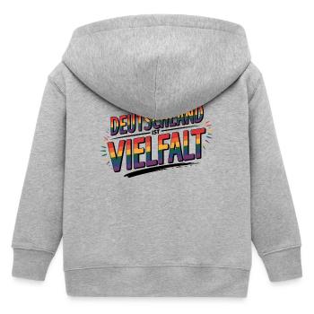 Deutschland ist Vielfalt - Cool Pride Logo - Kinder Organic Kapuzenjacke Mini Cultivator von Stanley/Stella - Grau meliert - Hinten