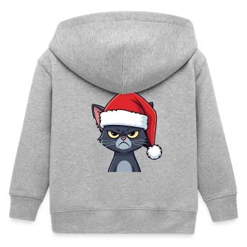 Genervte Santa Katze Xmas Stimmung - Kinder Organic Kapuzenjacke Mini Cultivator von Stanley/Stella - Grau meliert - Hinten