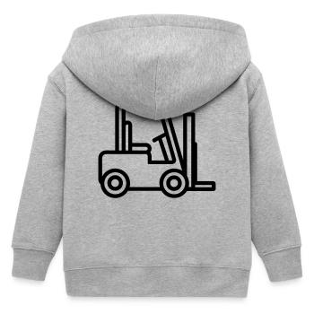 Forklift - Kids Organic Zip-up Hoodie by Stanley/Stella - heather grey - Back