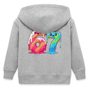6 7 Kawaii Cartoon Numbers Illustration - Kinder Organic Kapuzenjacke Mini Cultivator von Stanley/Stella - Grau meliert - Hinten
