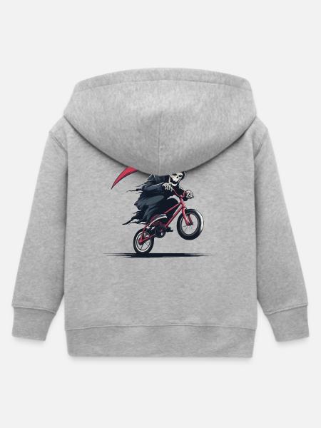 Grim Reaper Bike Action - Kinder Organic Kapuzenjacke Mini Cultivator von Stanley/Stella - Grau meliert