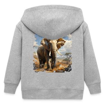 Afrikanischer Elefant im Sonnenlicht - Kinder Organic Kapuzenjacke Mini Cultivator von Stanley/Stella - Grau meliert - Hinten