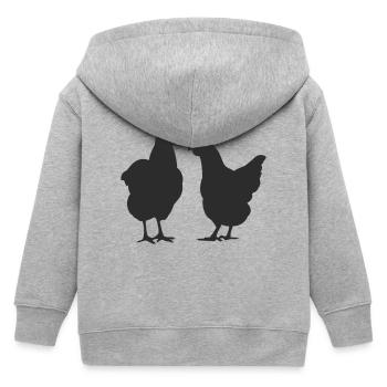 Zwei Hühner Silhouette - Kinder Organic Kapuzenjacke Mini Cultivator von Stanley/Stella - Grau meliert - Hinten