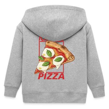 Ich liebe Pizza - Kinder Organic Kapuzenjacke Mini Cultivator von Stanley/Stella - Grau meliert - Hinten