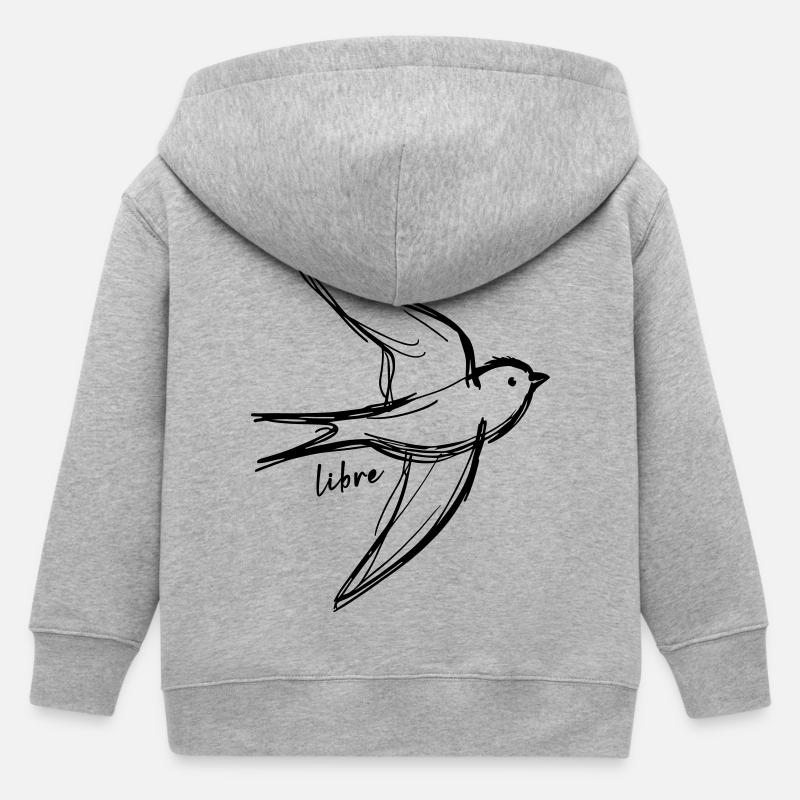 Oiseau libre - Veste à capuche enfant bio Stanley/Stella - gris chiné
