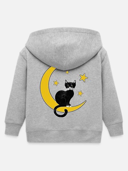 Katze - Kinder Organic Kapuzenjacke Mini Cultivator von Stanley/Stella - Grau meliert