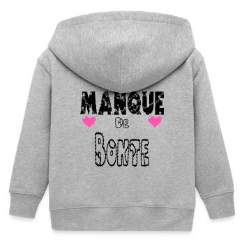 En Manque de Bonté - Veste à capuche enfant bio Stanley/Stella - gris chiné - Dos