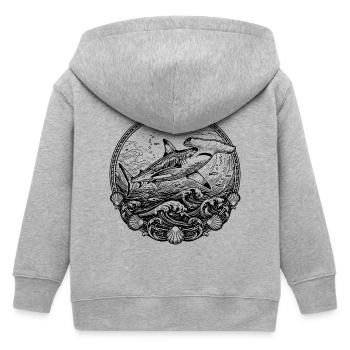 Hammerhai - Kinder Organic Kapuzenjacke Mini Cultivator von Stanley/Stella - Grau meliert - Hinten