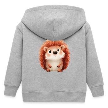 Forest Hedgehog – Children's Illustration - Kids Organic Zip-up Hoodie by Stanley/Stella - heather grey - Back