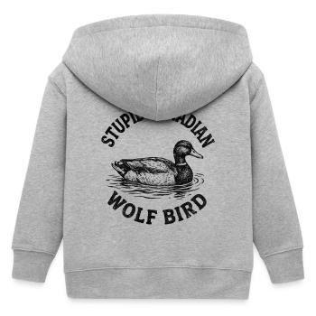 Stupid Canadian Wolf Bird  - Kinder Organic Kapuzenjacke Mini Cultivator von Stanley/Stella - Grau meliert - Hinten