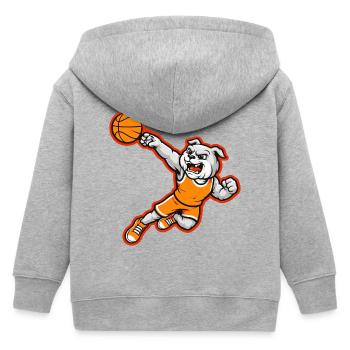 Bulldog Basketball Dunk Maskottchen - Kinder Organic Kapuzenjacke Mini Cultivator von Stanley/Stella - Grau meliert - Hinten