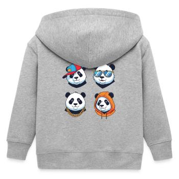 Panda Streetstyle Avatare Set - Kinder Organic Kapuzenjacke Mini Cultivator von Stanley/Stella - Grau meliert - Hinten