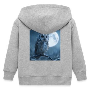 Schnee-Eule Vollmond Magische Winternacht - Kinder Organic Kapuzenjacke Mini Cultivator von Stanley/Stella - Grau meliert - Hinten