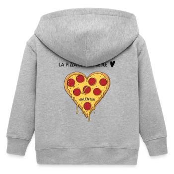 Coeur pizza Valentins - Veste à capuche enfant bio Stanley/Stella - gris chiné - Dos