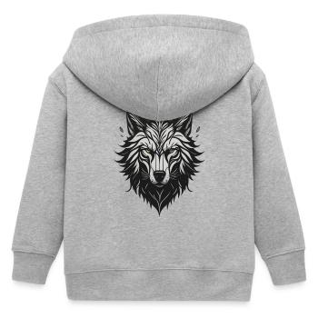 Nachtstilisierter Wolf - Kinder Organic Kapuzenjacke Mini Cultivator von Stanley/Stella - Grau meliert - Hinten