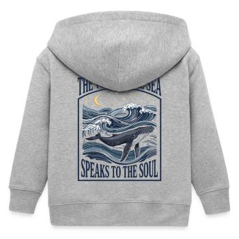 Ästhetischer Wal im Meeresleben – Ozeankunst - Kinder Organic Kapuzenjacke Mini Cultivator von Stanley/Stella - Grau meliert - Hinten