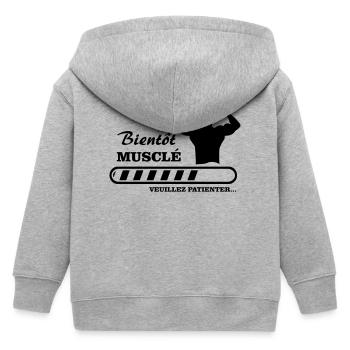 bald muskulös - Kinder Organic Kapuzenjacke Mini Cultivator von Stanley/Stella - Grau meliert - Hinten