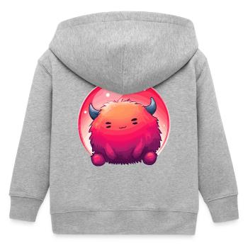Fluffiges Monstergesicht Gradient - Kinder Organic Kapuzenjacke Mini Cultivator von Stanley/Stella - Grau meliert - Hinten
