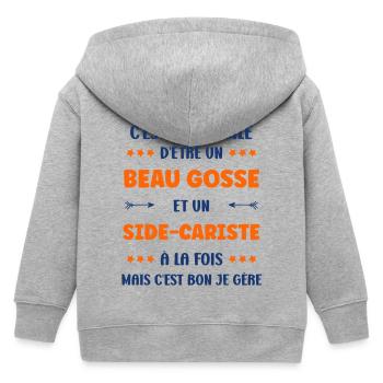Beau Gosse et Sidecariste Je Gere - Veste à capuche enfant bio Stanley/Stella - gris chiné - Dos
